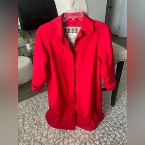 Vintage London Towne Red Trench Raincoat with Removeable Lining, Size 6